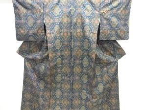 花蜀江模様織り出し十日町紬着物